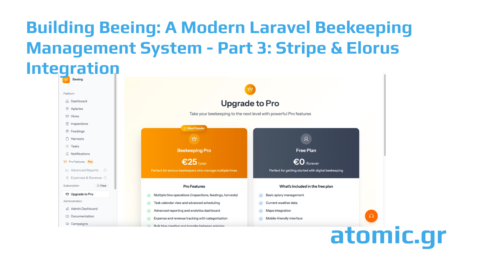 Building Beeing: A Modern Laravel Beekeeping Management System - Part 3: Stripe & Elorus Integration
