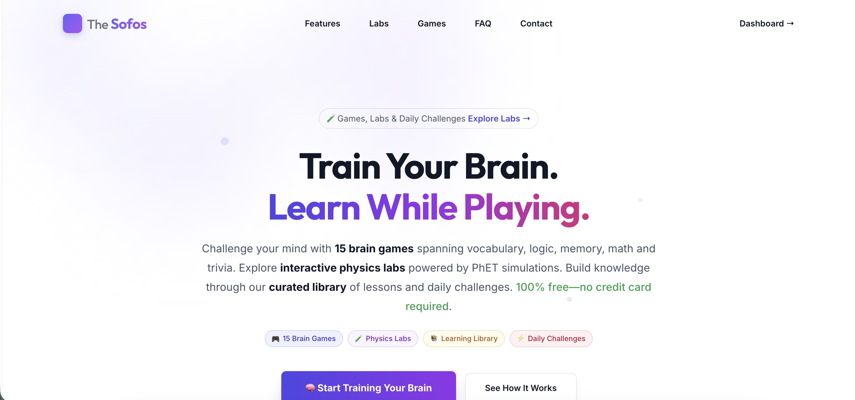 The Sofos - Train Your Brain with Games, Labs & Daily Challenges